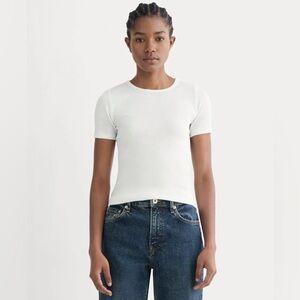 New Everlane The Luxe Micro-Rib Crew in White Size
M